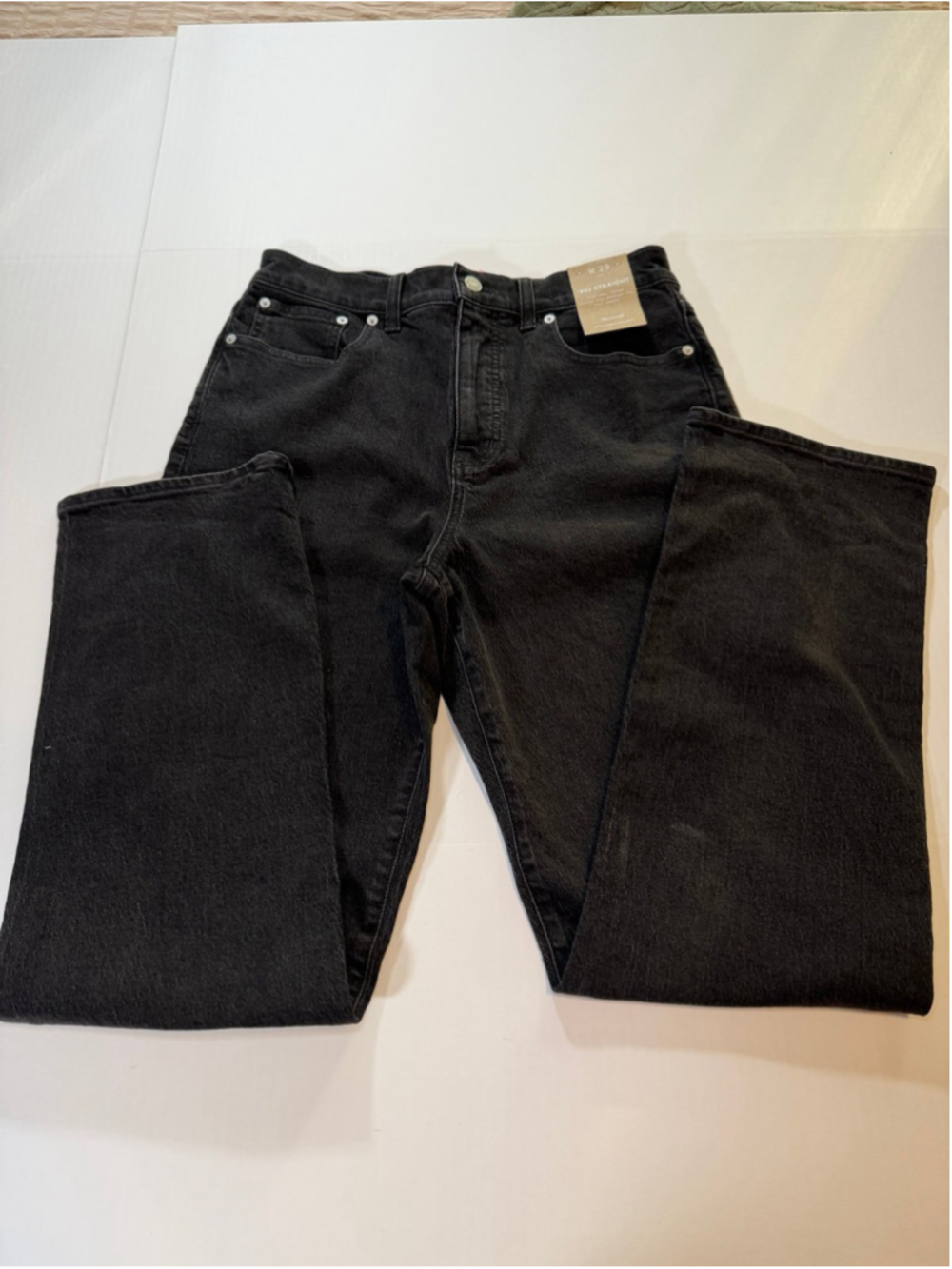 Madewell The ’90s Straight Jeans Women’s 29 Black Denim High Rise NWT